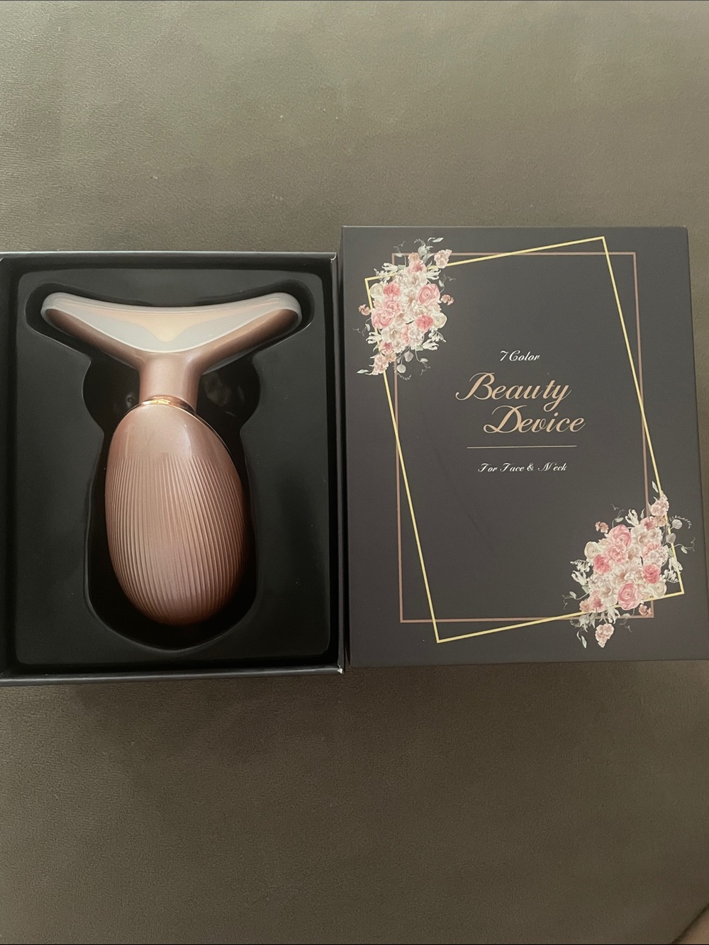Beauty Device Facial T-Bar Massager in Rose Gold